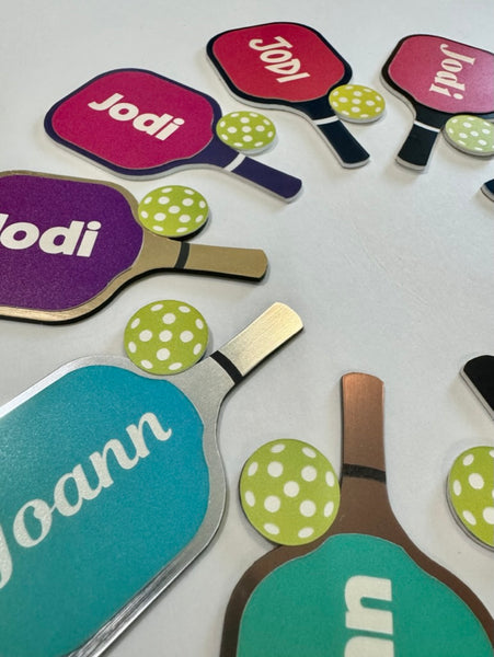 Personalized Pickleball Paddle Name Tag - Bag Tag - Magnet