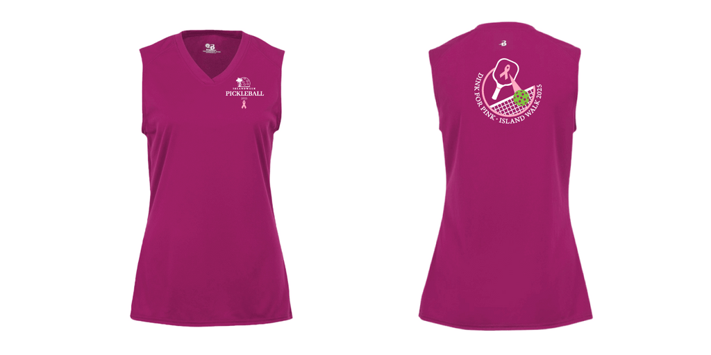 2025 - OPTION 2- Special Edition Dink for Pink Islandwalk Pickleball Ladies Performance Sleeveless Tank