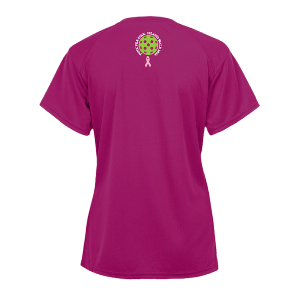 2025 - OPTION 1 -Special Edition Dink for Pink Islandwalk Pickleball Ladies Performance T-Shirt