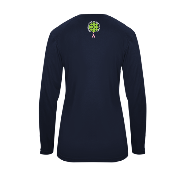 2025 - OPTION 1 - Special Edition Dink for Pink Islandwalk Pickleball Ladies Performance Long Sleeve T-Shirt - Small Front Chest Logo