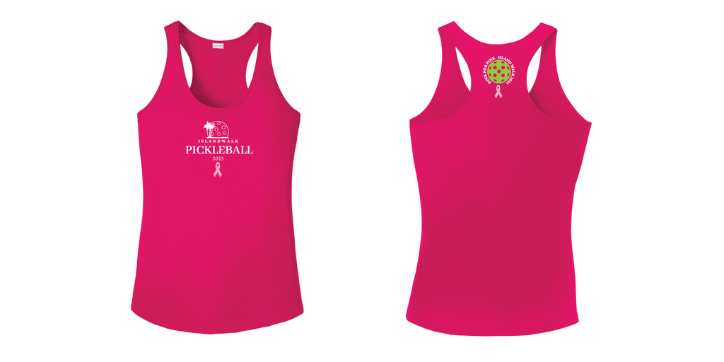 2025 - Option 1 - Special Edition Dink for Pink Islandwalk Pickleball Ladies Performance Racerback