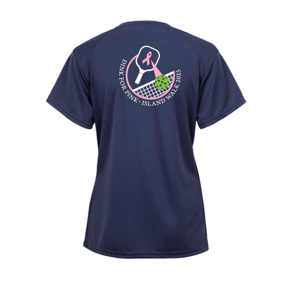 2025 - OPTION 2 -Special Edition Dink for Pink Islandwalk Pickleball Ladies Performance T-Shirt