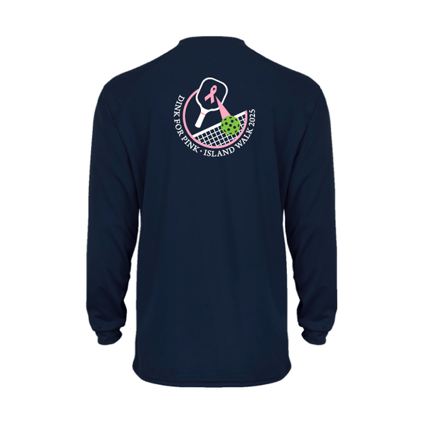 2025 - OPTION 2 - Special Edition Dink for Pink Islandwalk Pickleball Men's Performance Long Sleeve T-Shirt