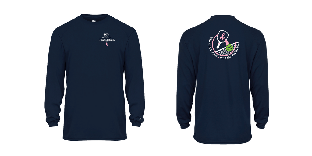 2025 - OPTION 2 - Special Edition Dink for Pink Islandwalk Pickleball Men's Performance Long Sleeve T-Shirt