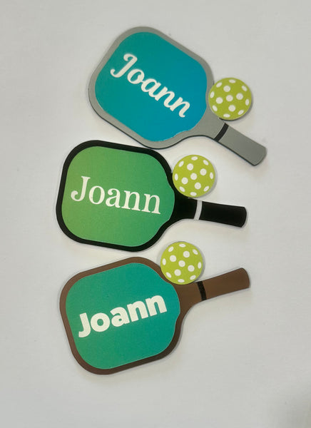 Personalized Pickleball Paddle Name Tag - Bag Tag - Magnet