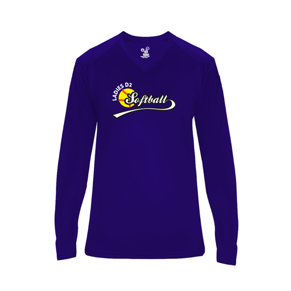 Villages Ladies D2 Softball Long Sleeve Performance Shirt