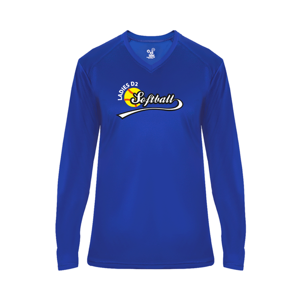 Villages Ladies D2 Softball Long Sleeve Performance Shirt