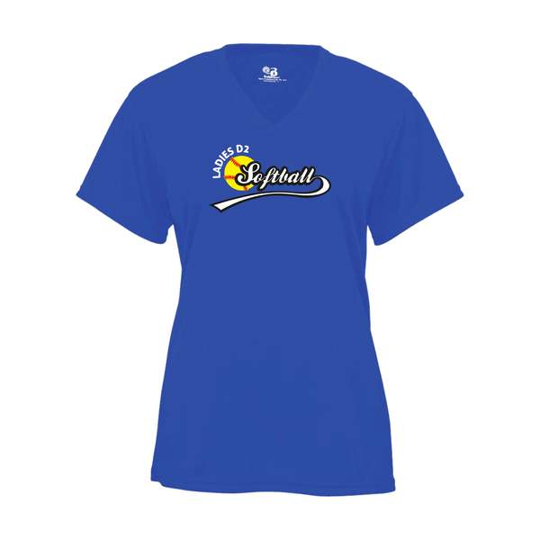 Villages Ladies D2 Softball Short Sleeve Performance Shirt