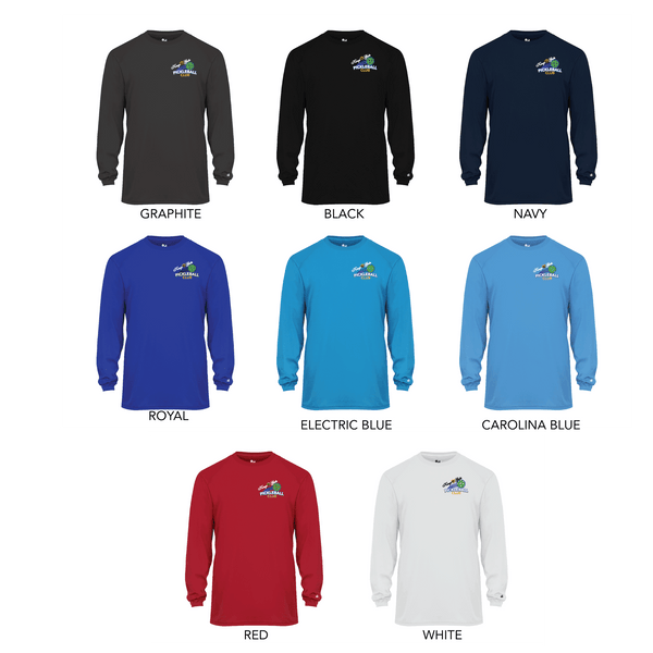 Kings Gate Pickleball Club Men's Performance Long Sleeve Shirt - Option 2 front and back logo