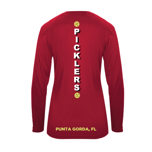 2024 Peace River Picklers Pickleball Ladies Performance Long Sleeve Shirt - Design 4