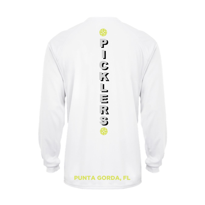 2024 Peace River Picklers Pickleball Men's Performance Long Sleeve Shirt - Design 4