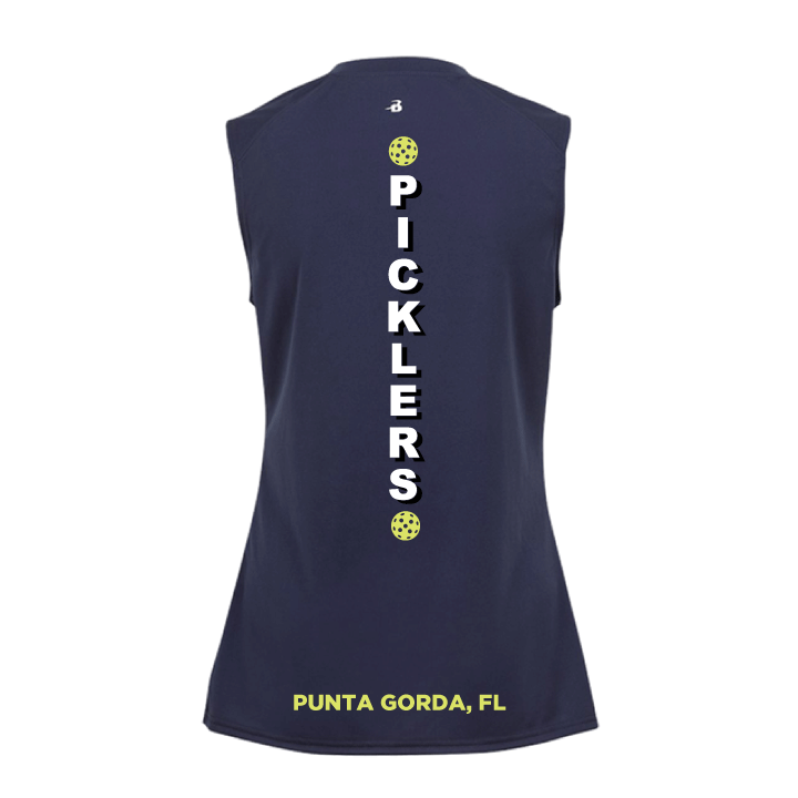 2024 Peace River Picklers Pickleball Ladies Performance Sleeveless Tank - Design 4