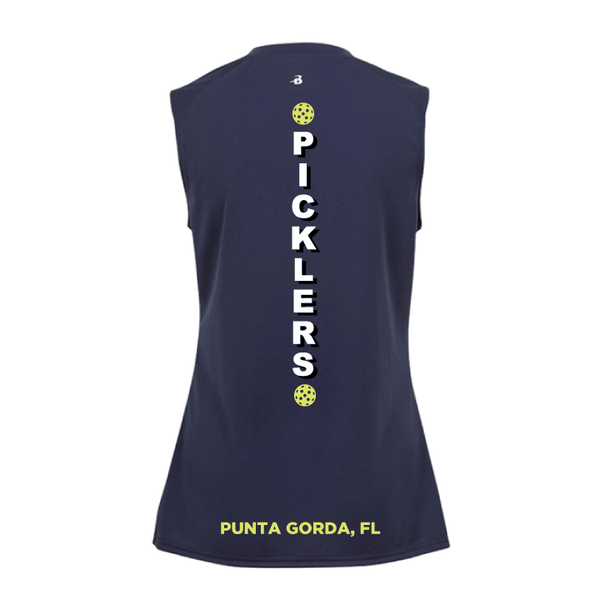 2024 Peace River Picklers Pickleball Ladies Performance Sleeveless Tank - Design 4