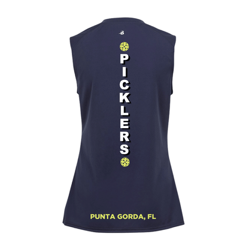 2024 Peace River Picklers Pickleball Ladies Performance Sleeveless Tank - Design 4