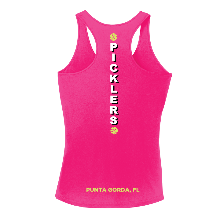2024 Peace River Picklers Pickleball Ladies Performance Racerback Shirt - Design 4