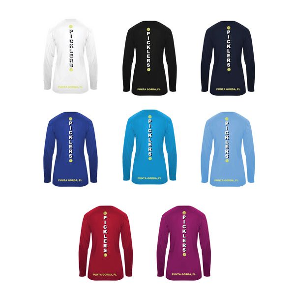 2024 Peace River Picklers Pickleball Ladies Performance Long Sleeve Shirt - Design 4