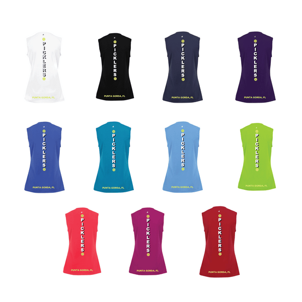 2024 Peace River Picklers Pickleball Ladies Performance Sleeveless Tank - Design 4
