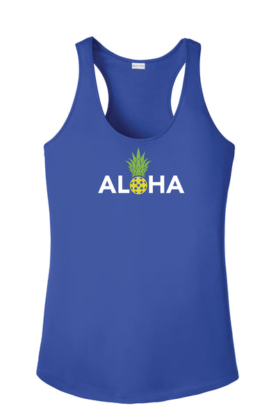 Aloha Ladies Racerback Pickleball T-Shirt