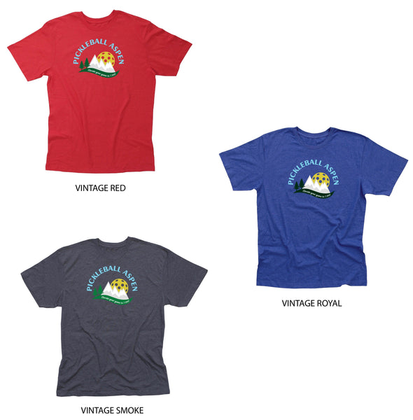 2019 Aspen Colorado Pickleball Men's Cotton Blend T-Shirt