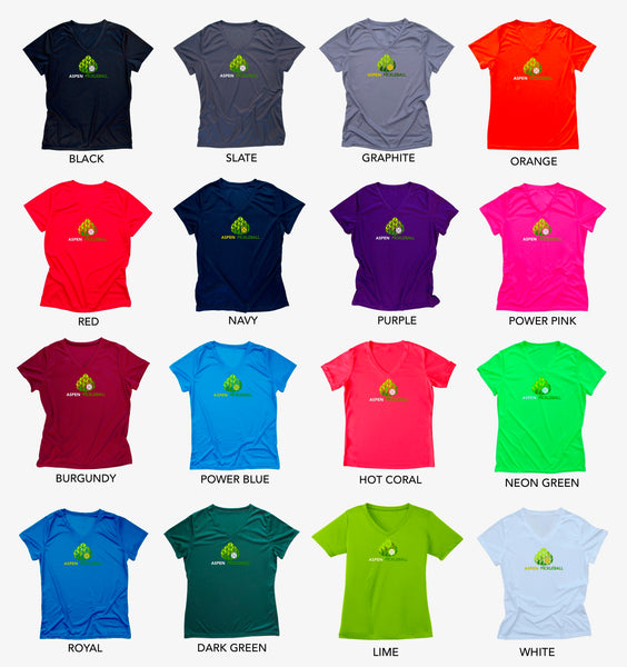 Aspen Pickleball Ladies Performance T-Shirt - Front Logo