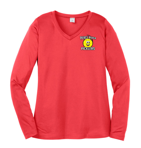 2021 Peace River Picklers Pickleball Ladies Performance Long Sleeve Shirt - Design 3
