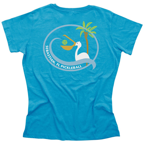 Sebastian, FL Ladies Pickleball Club T-Shirt - Casual Cotton Blend