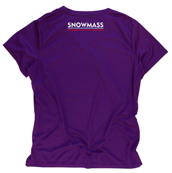Snowmass Colorado Pickleball Performance Ladies T-Shirt - Design 2