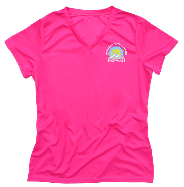Snowmass Colorado Pickleball Performance Ladies T-Shirt - Design 3