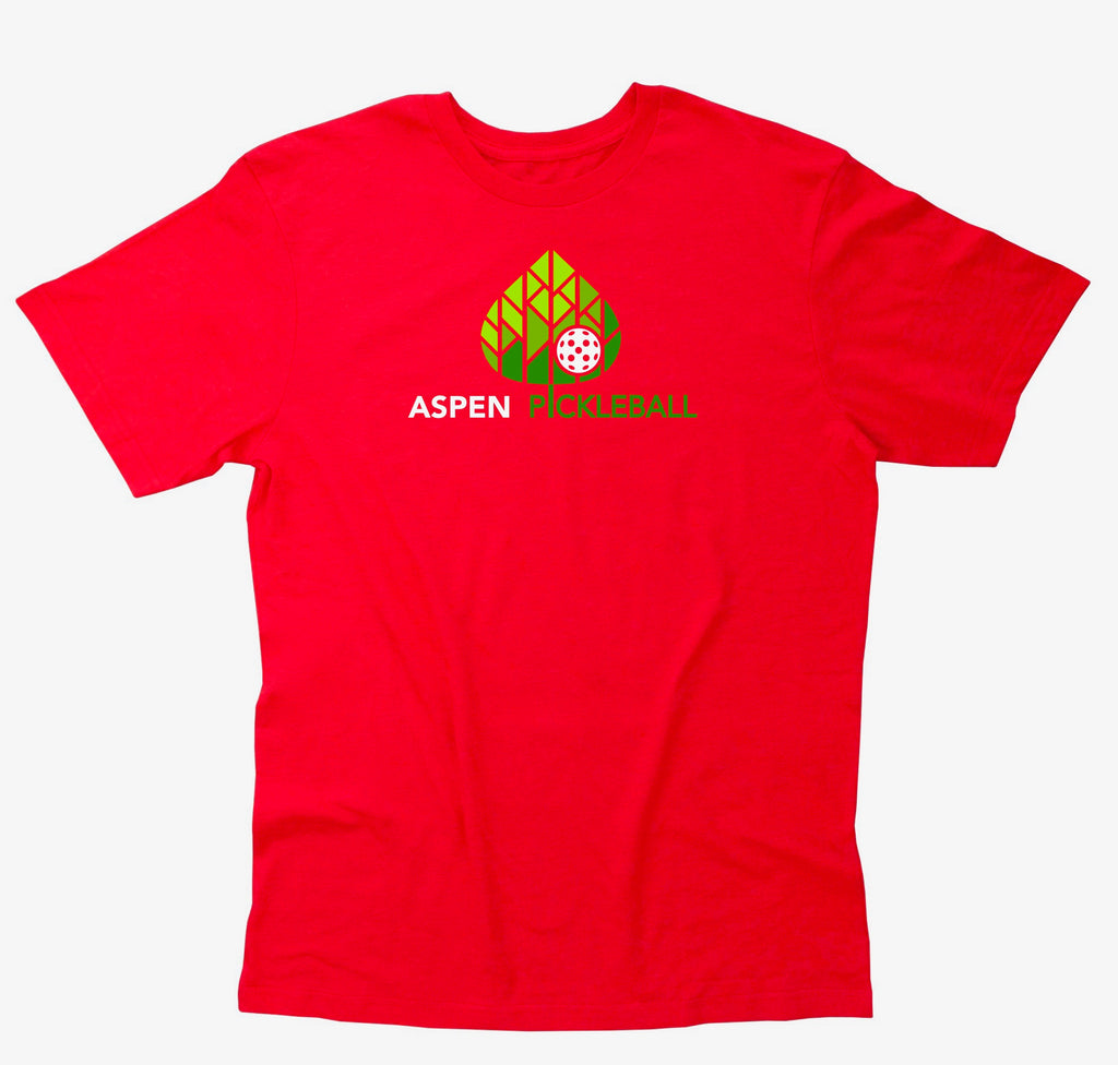 Aspen Pickleball Men's Vintage Casual Cotton Blend T-Shirt - Front Logo