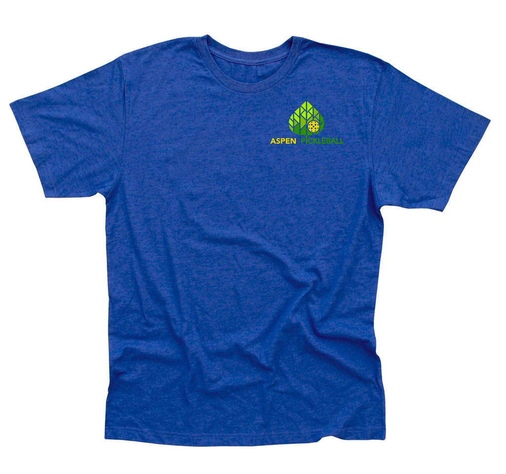 Aspen Pickleball Men's Vintage Casual Cotton Blend T-Shirt - Front Chest Logo