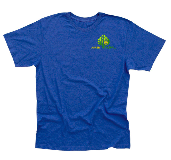 Aspen Pickleball Men's Vintage Casual Cotton Blend T-Shirt - Front Chest Logo