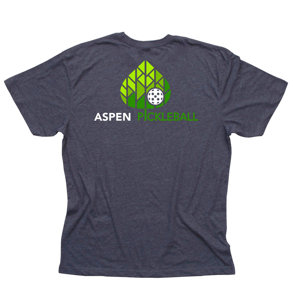 Aspen Pickleball Men's Vintage Casual Cotton Blend T-Shirt - Back Logo