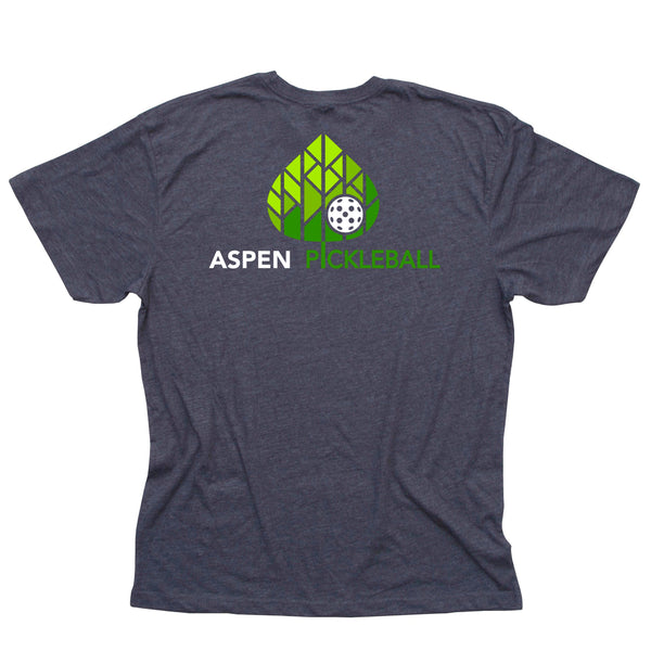 Aspen Pickleball Men's Vintage Casual Cotton Blend T-Shirt - Back Logo