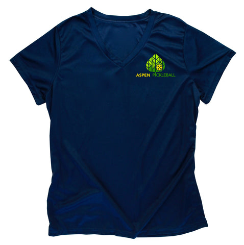 Aspen Pickleball Ladies Performance T-Shirt - Colorado Pickleball Front Chest Logo