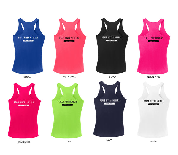 Peace River Picklers Pickleball Ladies Performance Racerback Shirt - Design 1 2021