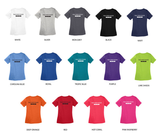 2021 Peace River Picklers Pickleball Ladies Performance Short Sleeve Shirt - Design 1