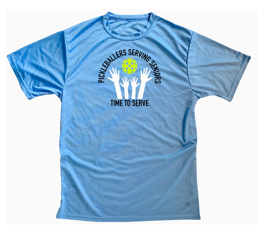 Men's Pickleballers Serving Seniors Performance Crew T-Shirt