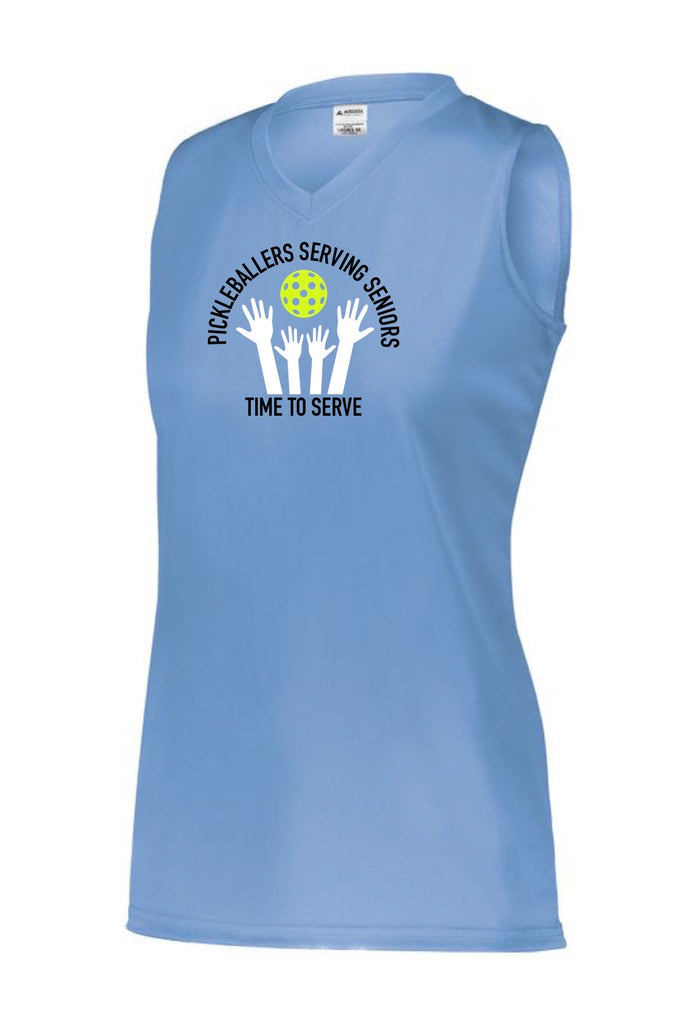 Ladies Pickleballers Serving Seniors Performance Sleeveless Tank