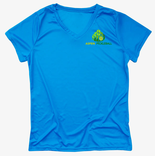 Aspen Pickleball Ladies Performance T-Shirt - Colorado Pickleball Front Chest Logo
