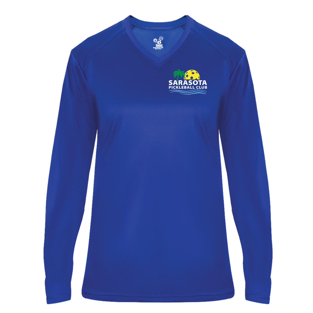 2021 Sarasota Pickleball Club Ladies Performance Long Sleeve Shirt - Design 2