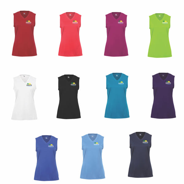 2021 Sarasota Pickleball Club Ladies Performance Sleeveless Tank - Design 2