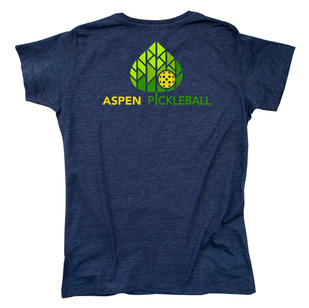 Aspen Pickleball Ladies Vintage Casual Cotton Blend T-Shirt - Back Logo