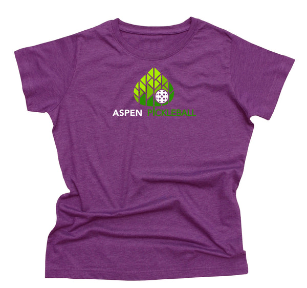 Aspen Pickleball Ladies Vintage Casual Cotton Blend T-Shirt - Front Logo