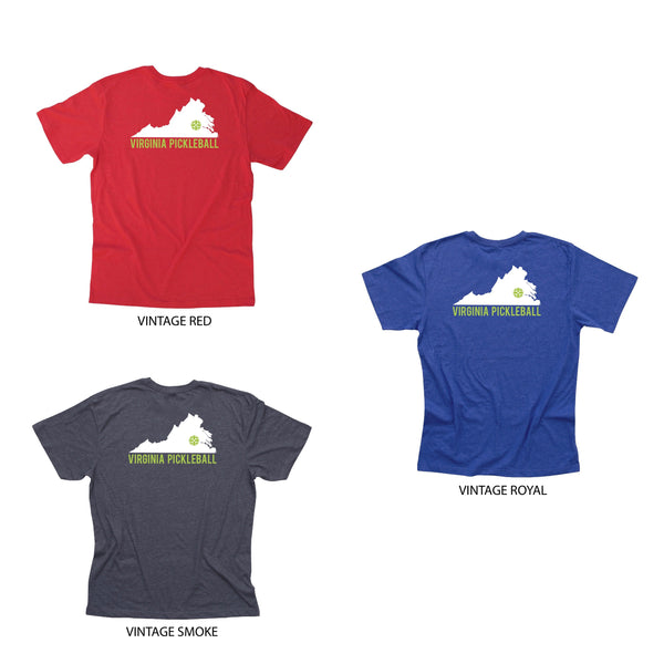 Virginia Pickleball Men's T-Shirt - Vintage Casual Cotton Blend
