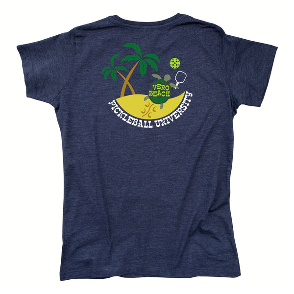 Vero Beach, FL - Pickleball University Club Ladies Cotton Blend T-Shirt