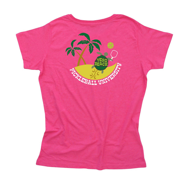 Vero Beach, FL - Pickleball University Club Ladies Cotton Blend T-Shirt