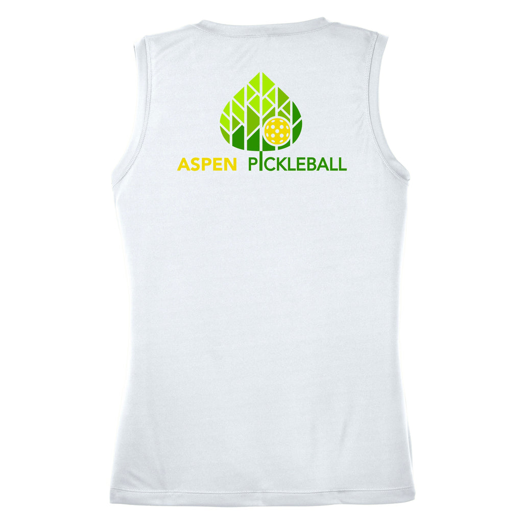 Aspen Pickleball Ladies Performance Sleeveless Tank - Back Logo