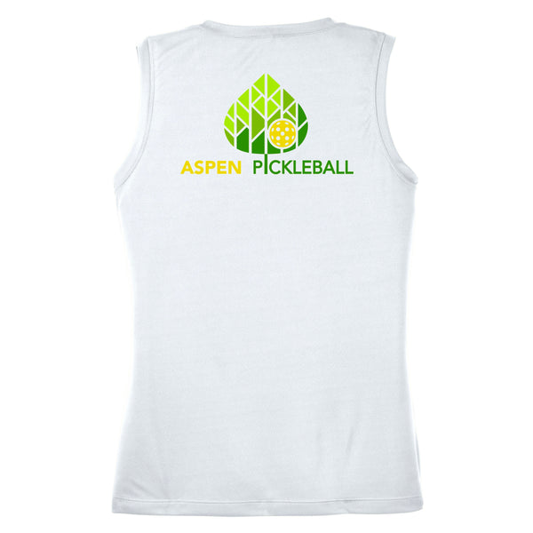 Aspen Pickleball Ladies Performance Sleeveless Tank - Back Logo