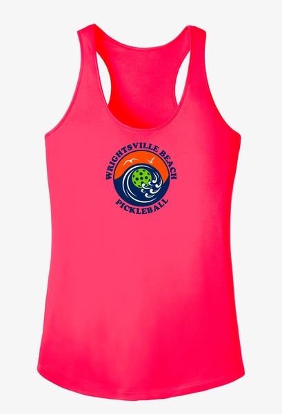 Wrightsville Beach Pickleball Ladies Performance Racerback Tank - Front Logo