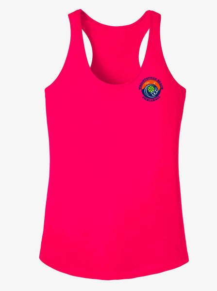 Wrightsville Beach Pickleball Ladies Performance Racerback Tank - Front Chest Logo